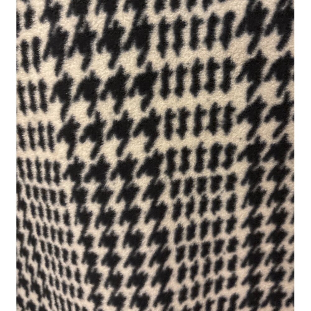 Marina Luna Cape Coat Size L/XL Houndstooth Black & White Faux Fur Collar Snaps - Picture 4 of 11